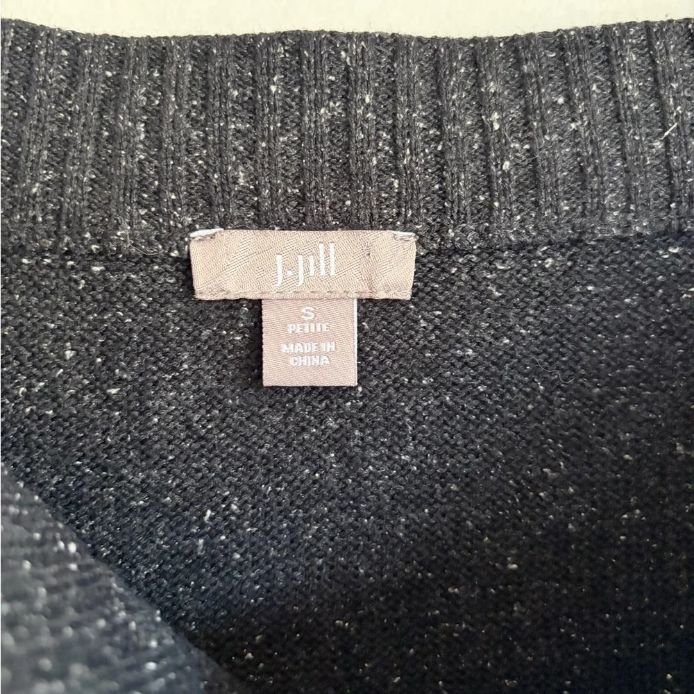 J. Jill Charcoal Gray Silk Cotton Blend Knit Sweater Skirt Size S Petite